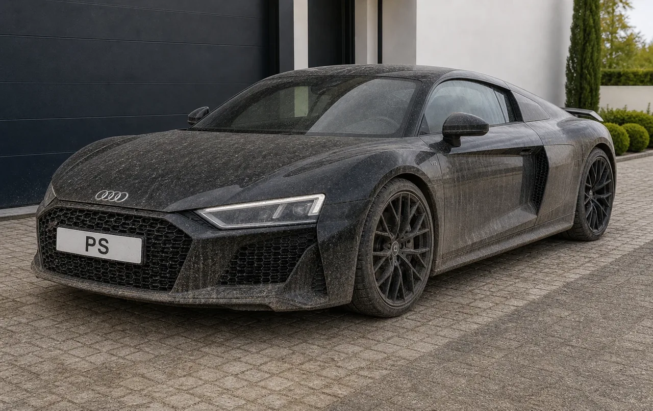 Audi R8 com espuma ativa Antes