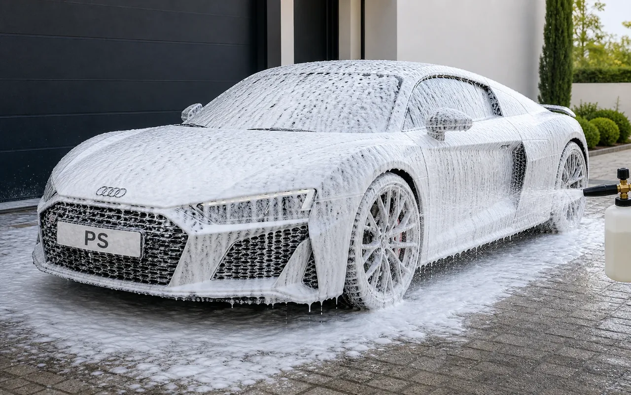 Audi R8 com espuma ativa Espuma