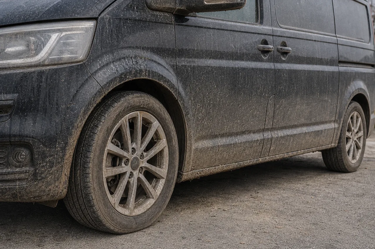 Ford Transit de frota com espuma ativa Antes